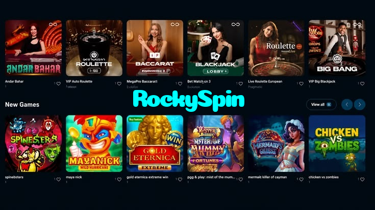 available types of RockySpin bet including pre-match live express and system bets